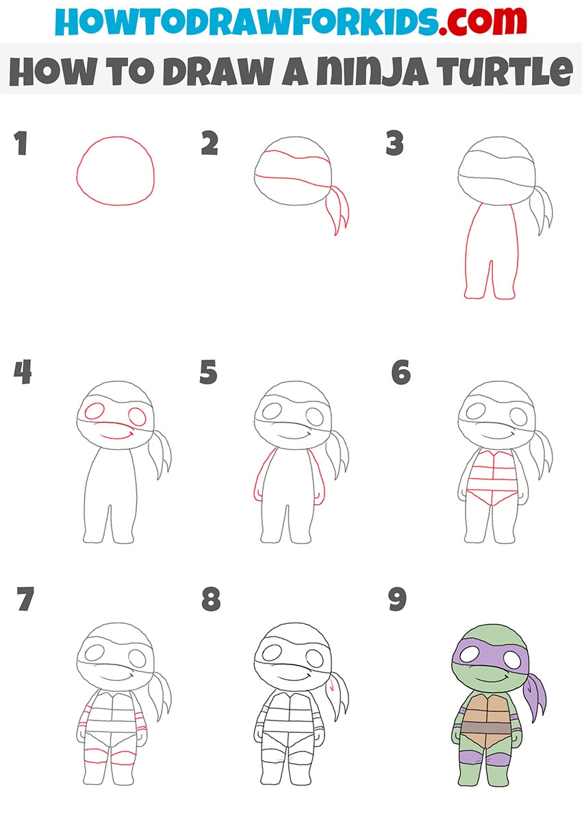 how to draw ninja turtles