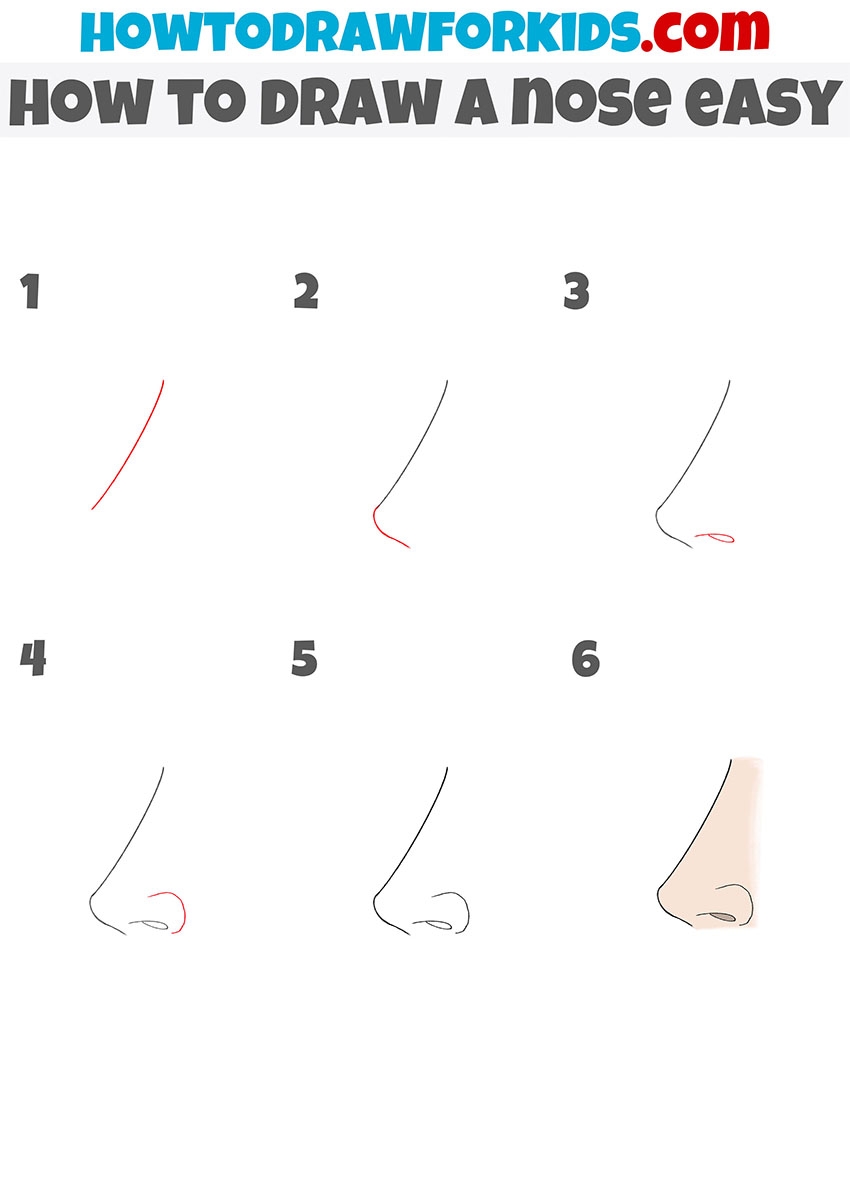 How To Draw A Nose Easy Drawing Tutorial For Kids