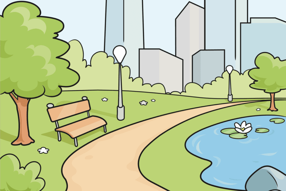How To Draw A Park Really Easy Drawing Tutorial