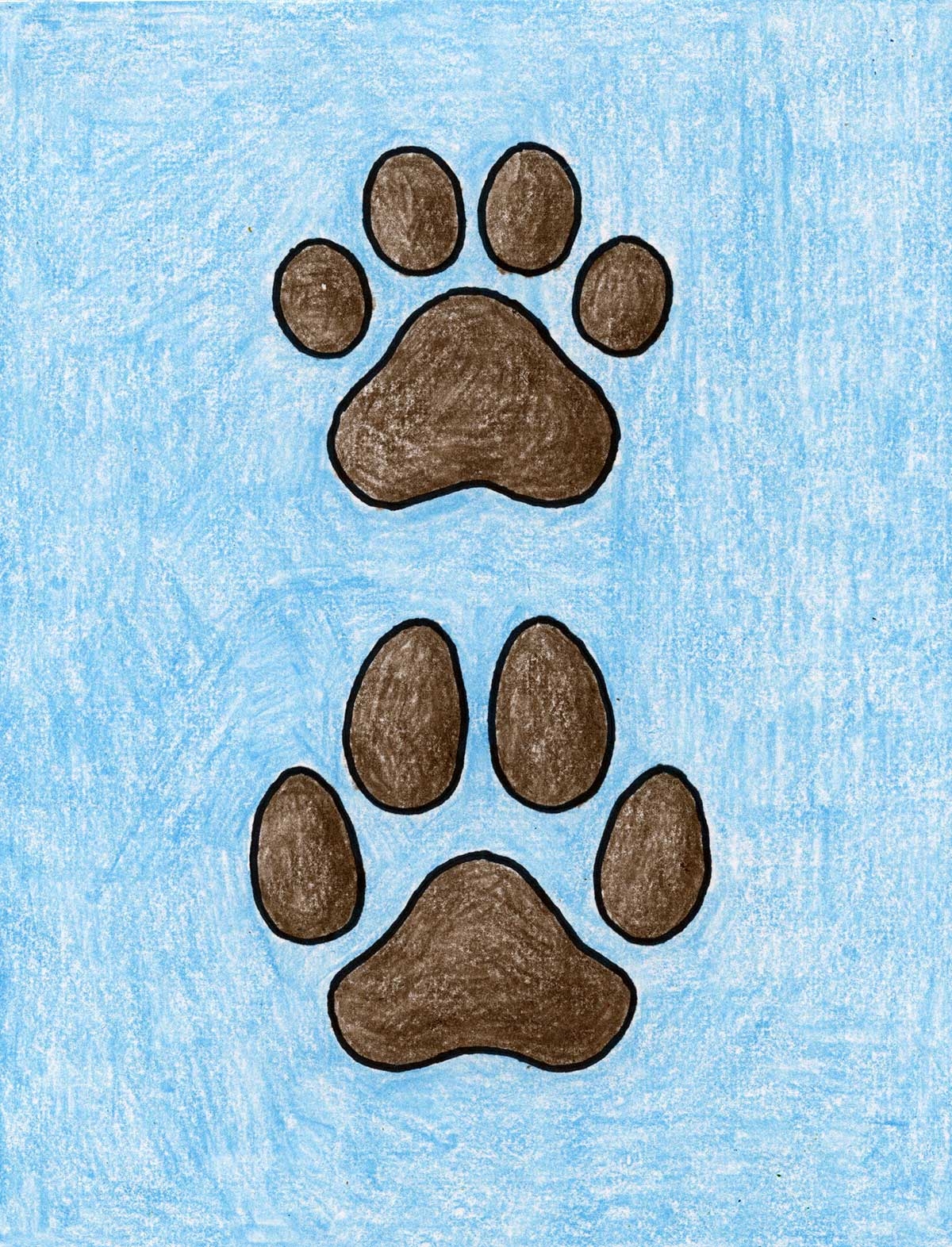 How To Draw A Paw Print For A Dog U0026 Cat Easy Step by Step Art Lesson For Kids