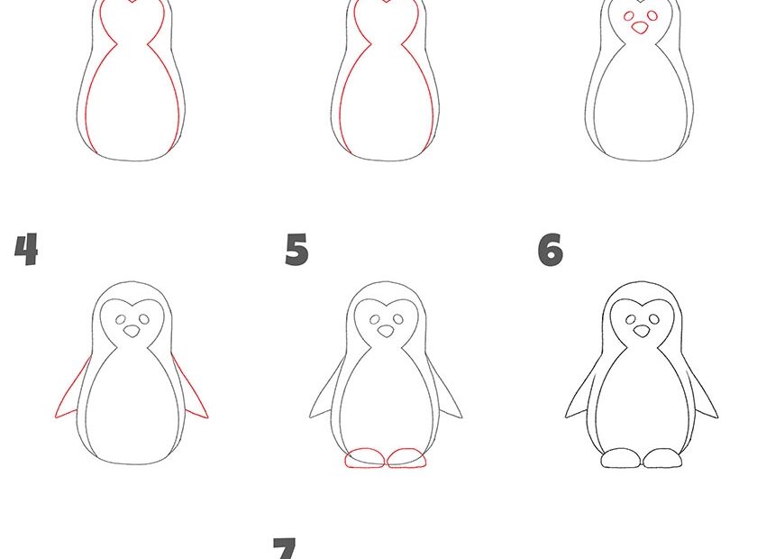How To Draw A Penguin Easy Drawing Tutorial For Kids