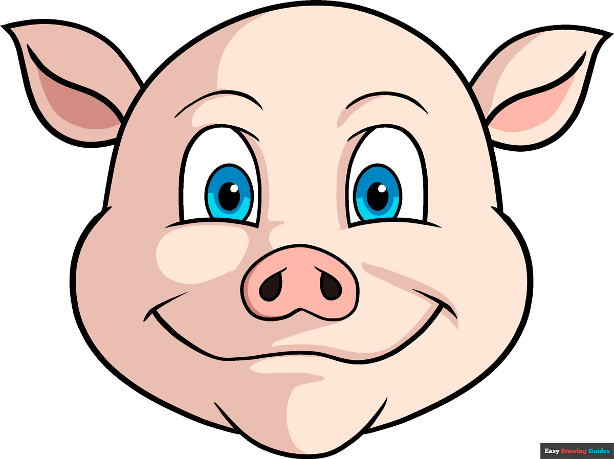 How To Draw A Pig Face Really Easy Drawing Tutorial