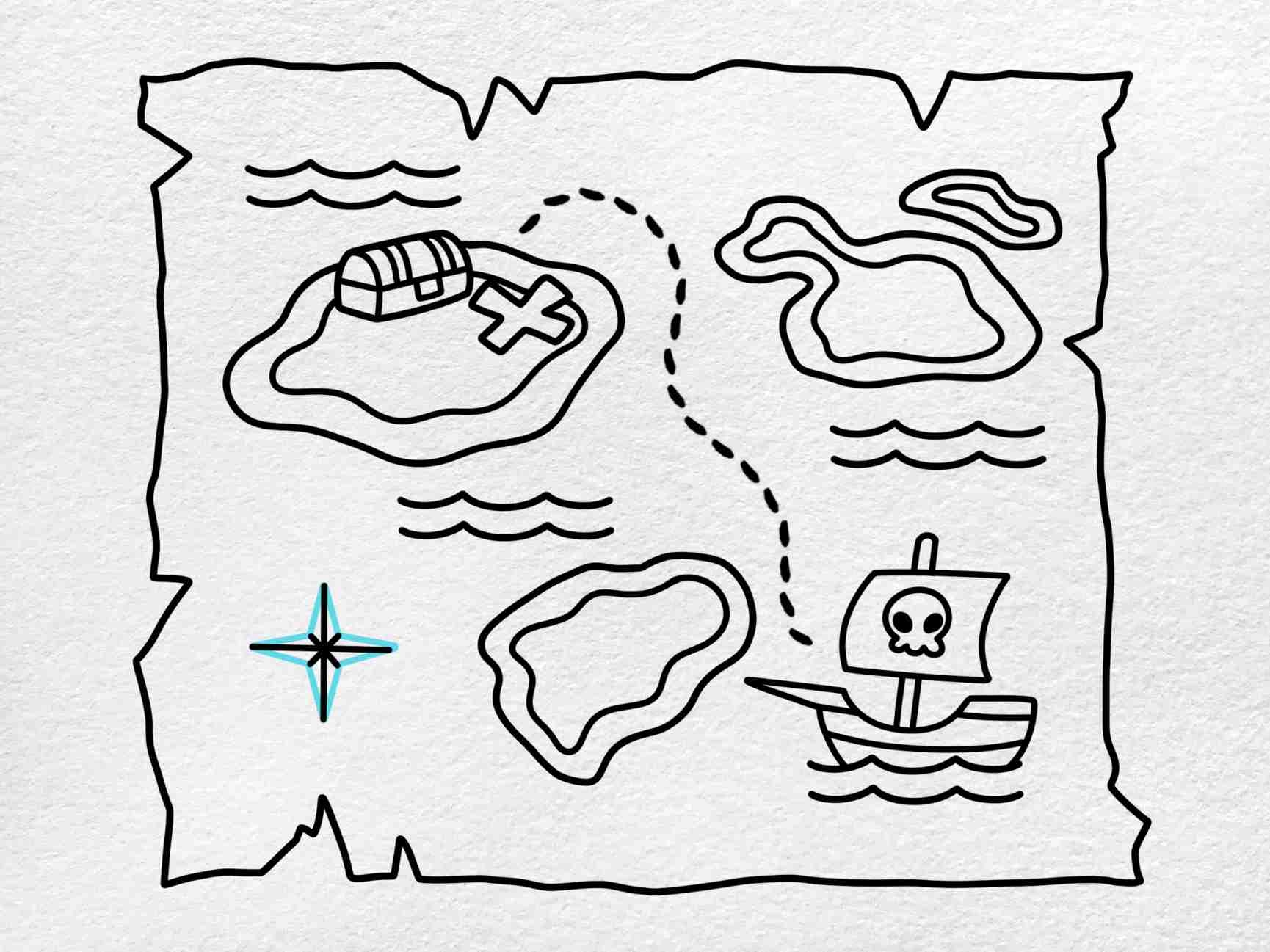 How To Draw A Pirate Map HelloArtsy