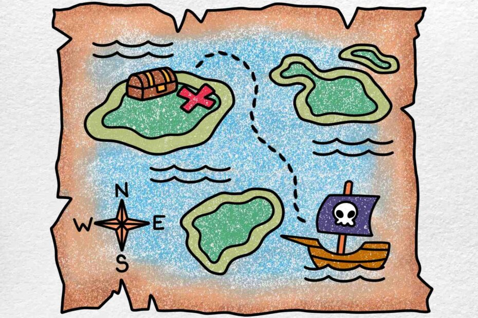 How To Draw A Pirate Map HelloArtsy