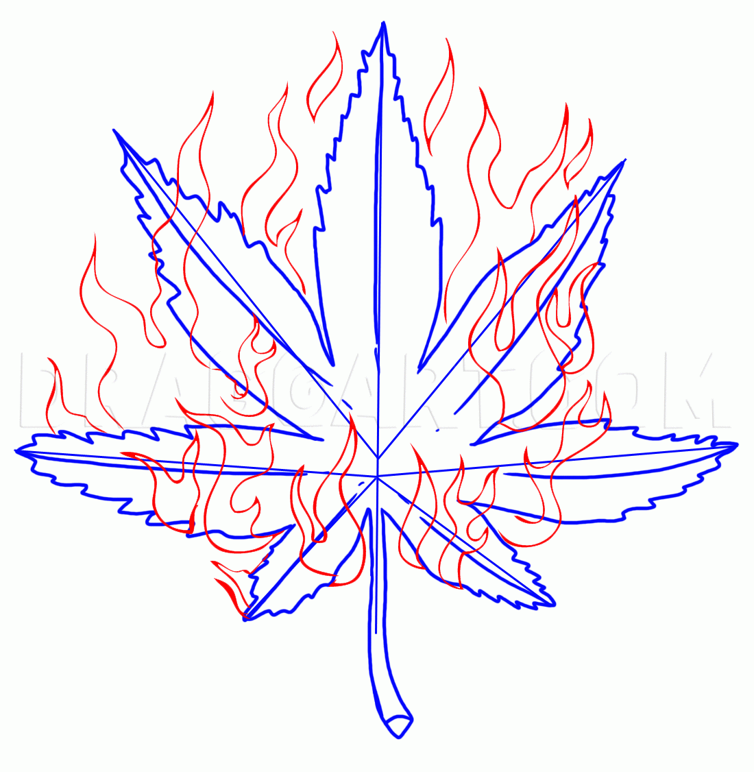 How To Draw A Pot Leaf Drawing Step By Step By Dawn DragoArt
