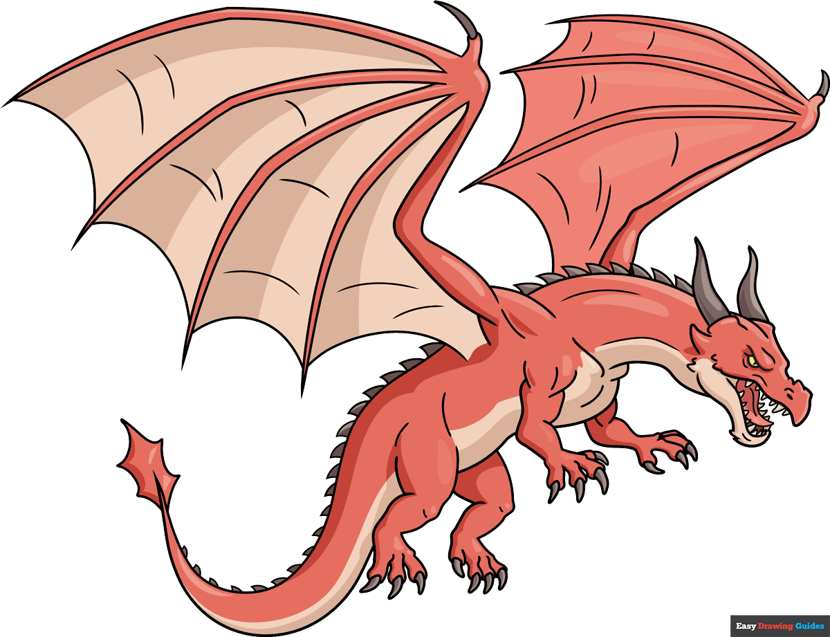How To Draw A Realistic Dragon Really Easy Drawing Tutorial