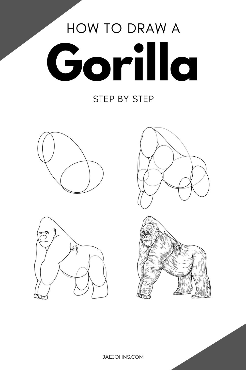 How To Draw A Realistic Gorilla In 6 Steps