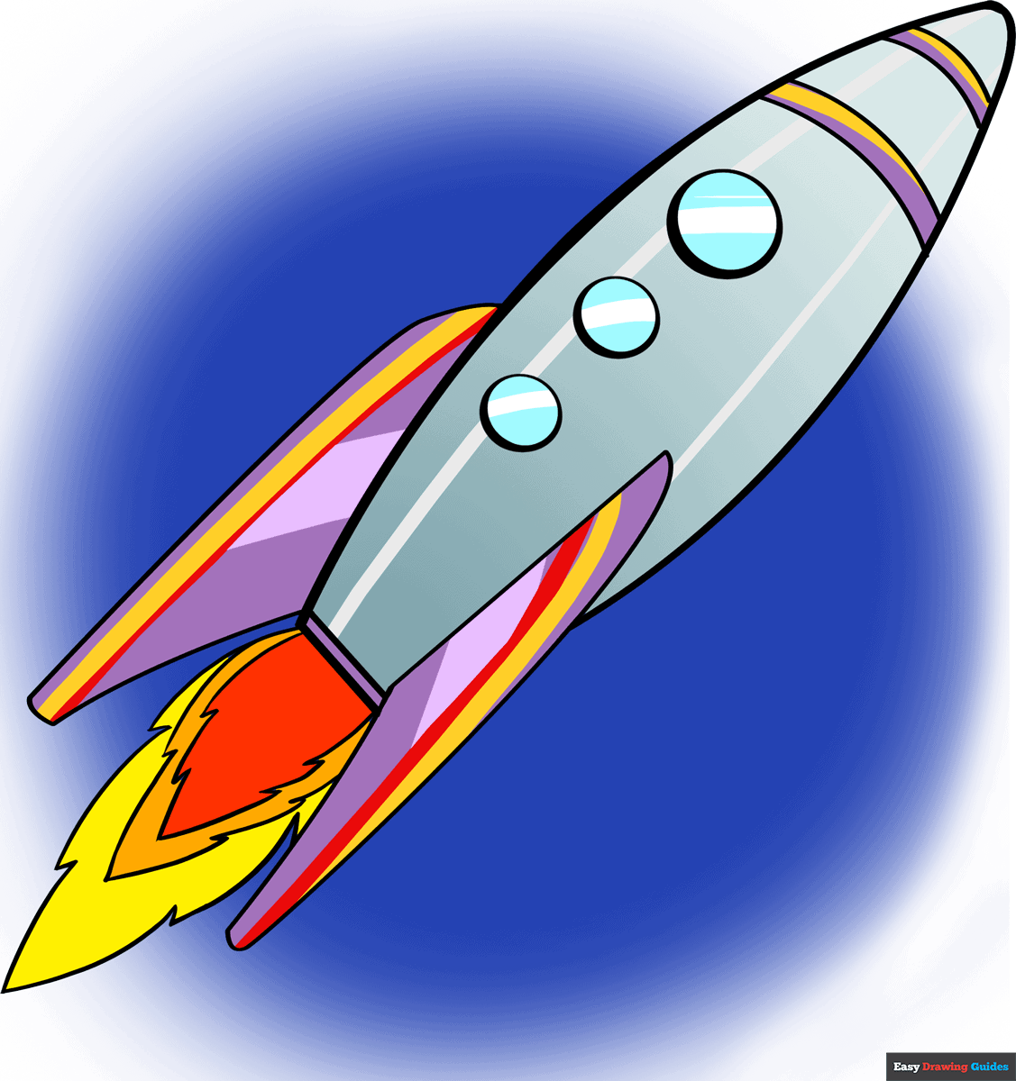 How To Draw A Rocket Ship EASY Step By Step Tutorial Easy 