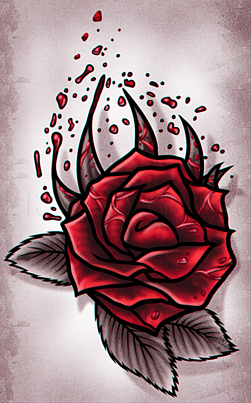 How To Draw A Rose Tattoo Design Drawing Step By Step By Dawn 