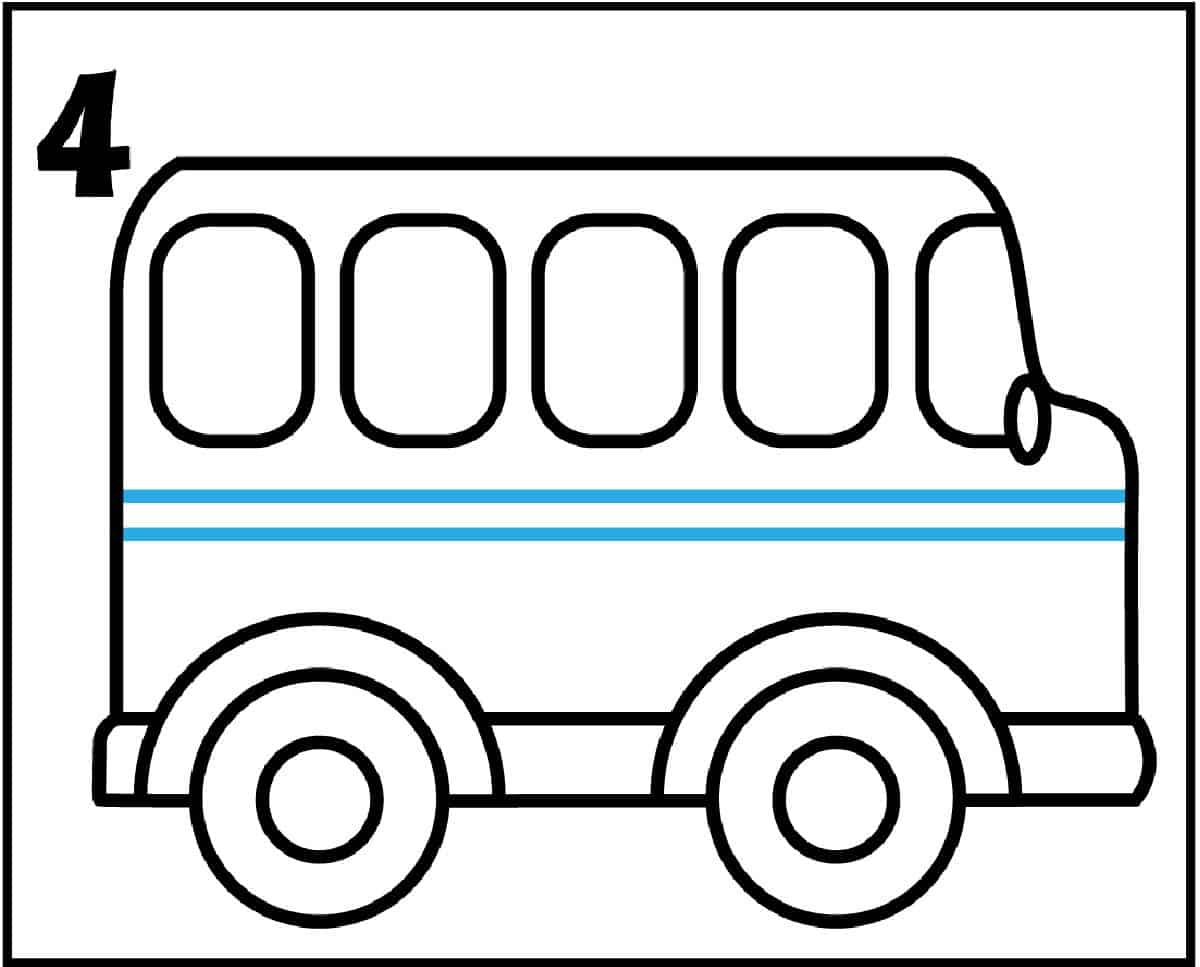 kid friendly drawing of buses