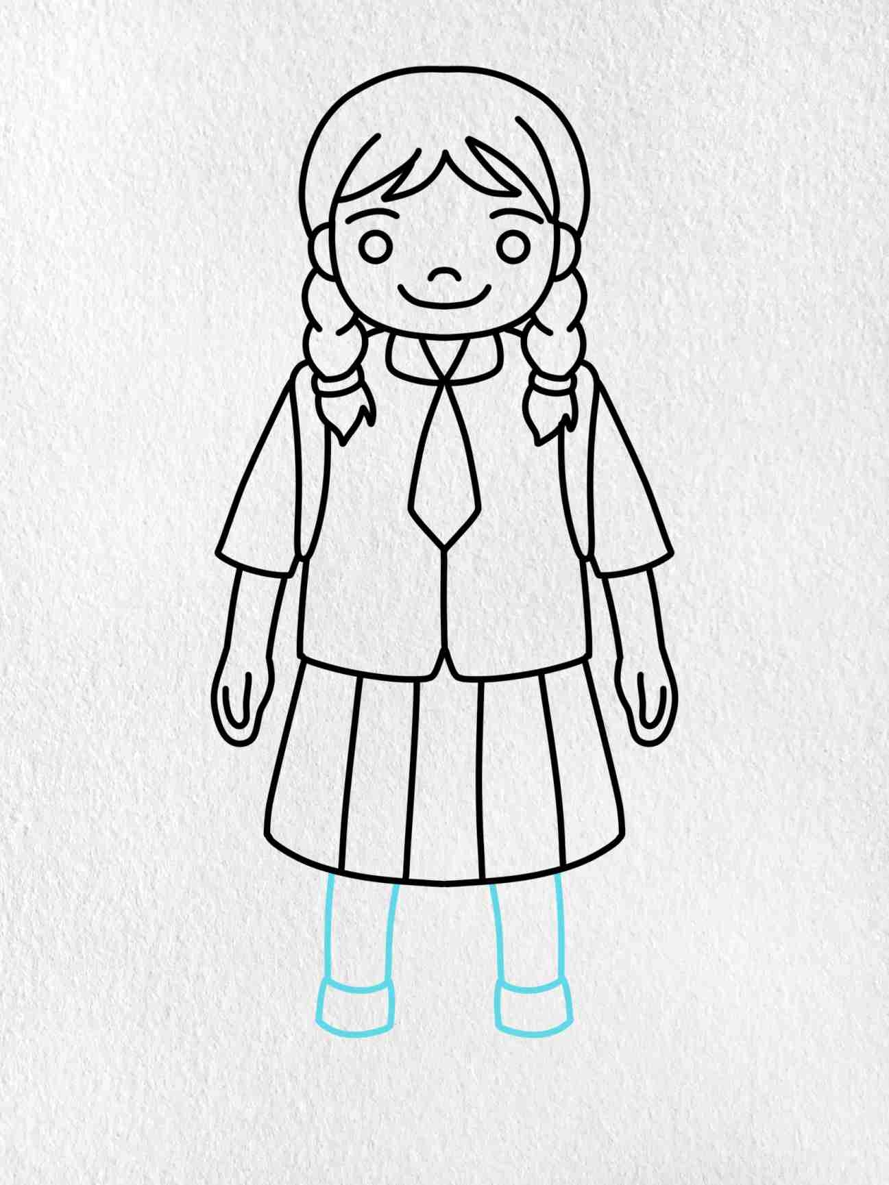 How To Draw A School Girl HelloArtsy