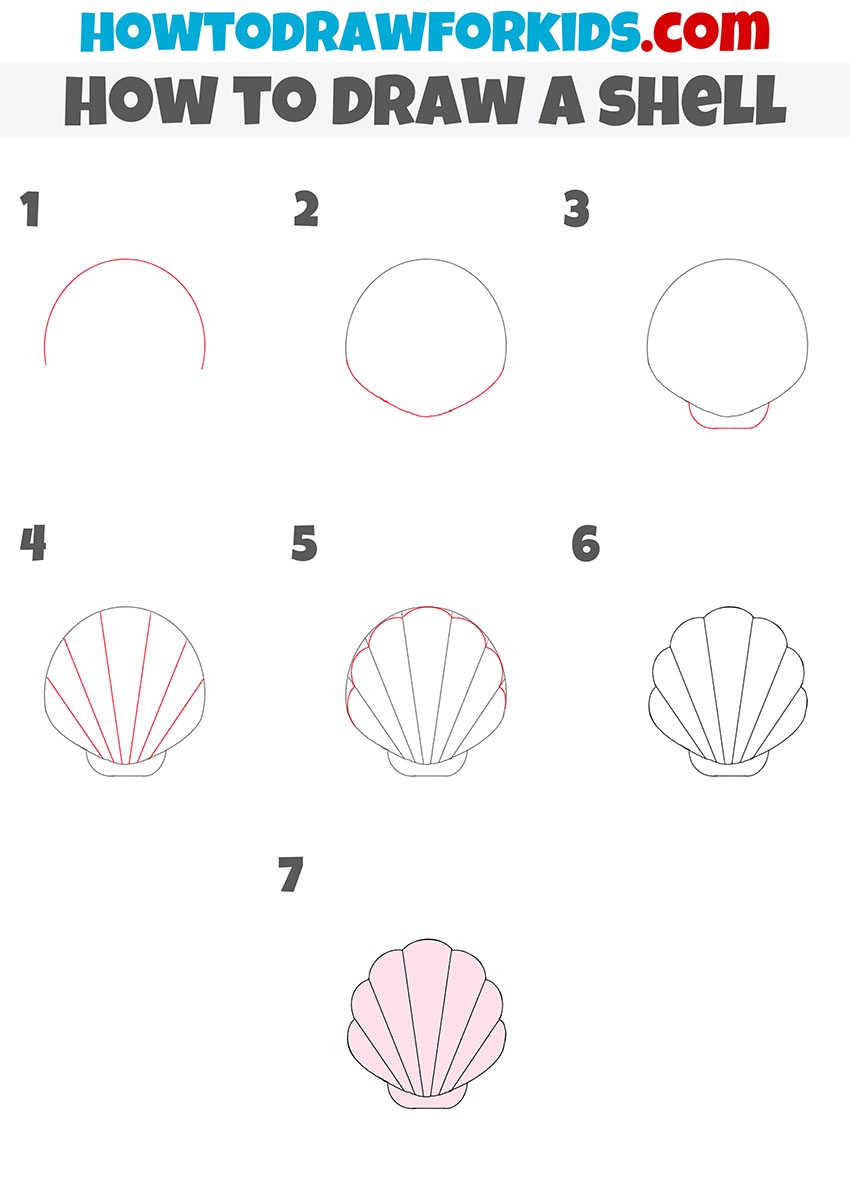 How To Draw A Shell Easy Drawing Tutorial For Kids