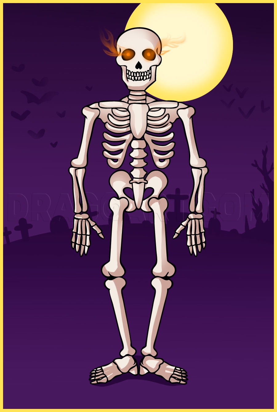 How To Draw A Skeleton Drawing Step By Step By Dawn DragoArt