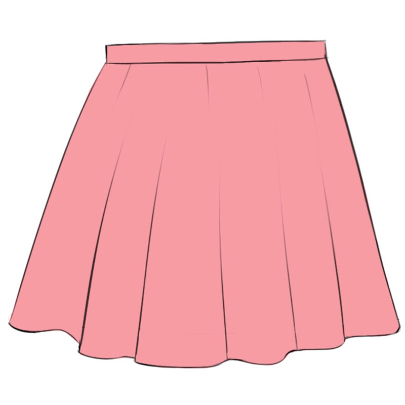 How To Draw A Skirt Easy Drawing Art