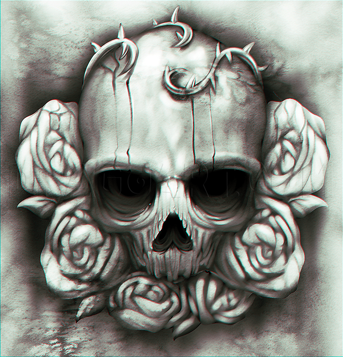 How To Draw A Skull And Roses Tattoo Drawing Step By Step By Dawn DragoArt