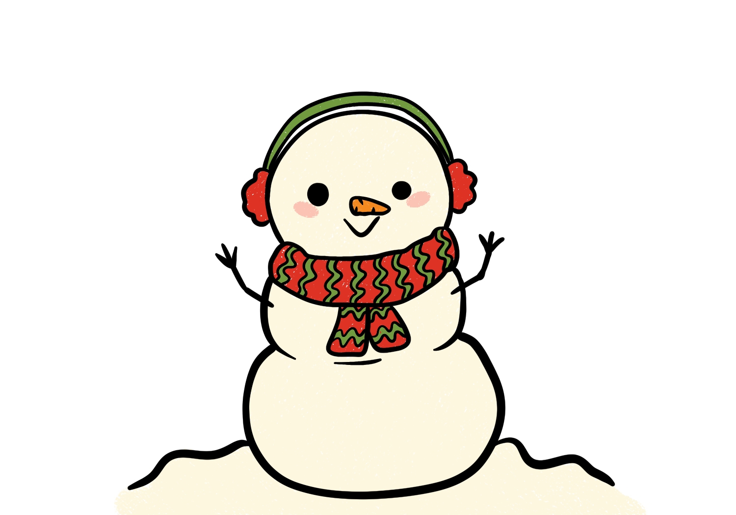 snowman drawing easy