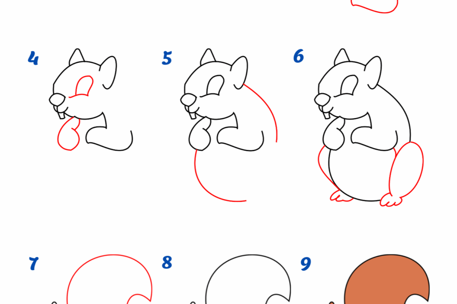 How To Draw A Squirrel Easy Step By Step Crafty Morning