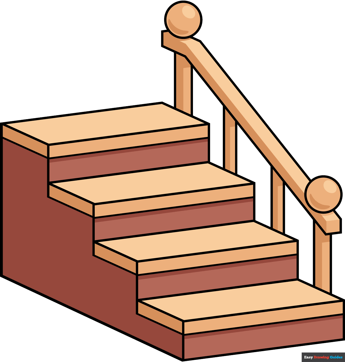 How To Draw A Staircase Really Easy Drawing Tutorial