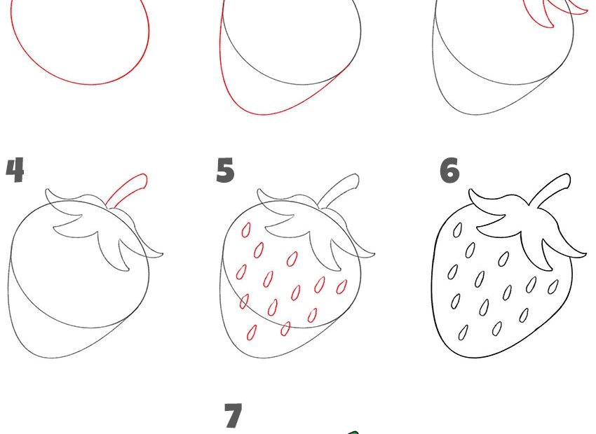 How To Draw A Strawberry Easy Drawing Tutorial For Kids