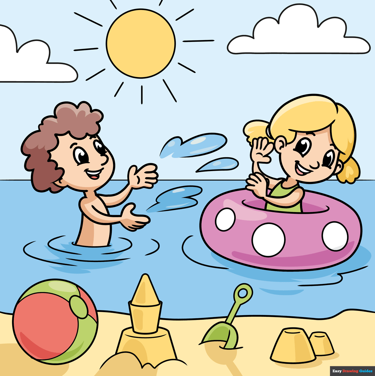 summer drawing easy