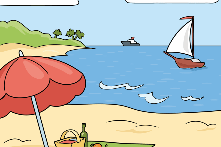 How To Draw A Summer Scenery Really Easy Drawing Tutorial