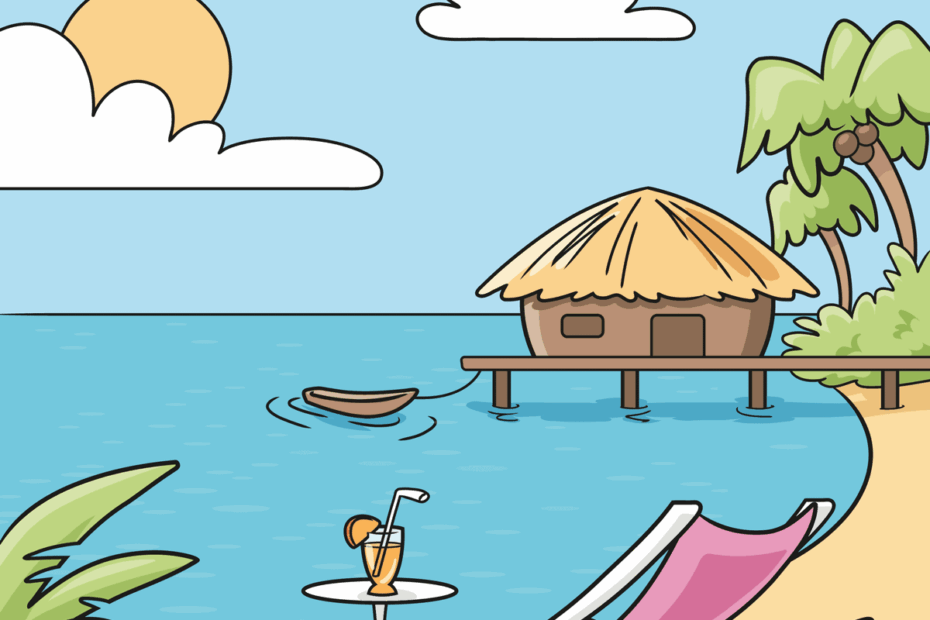 How To Draw A Summer Vacation Really Easy Drawing Tutorial