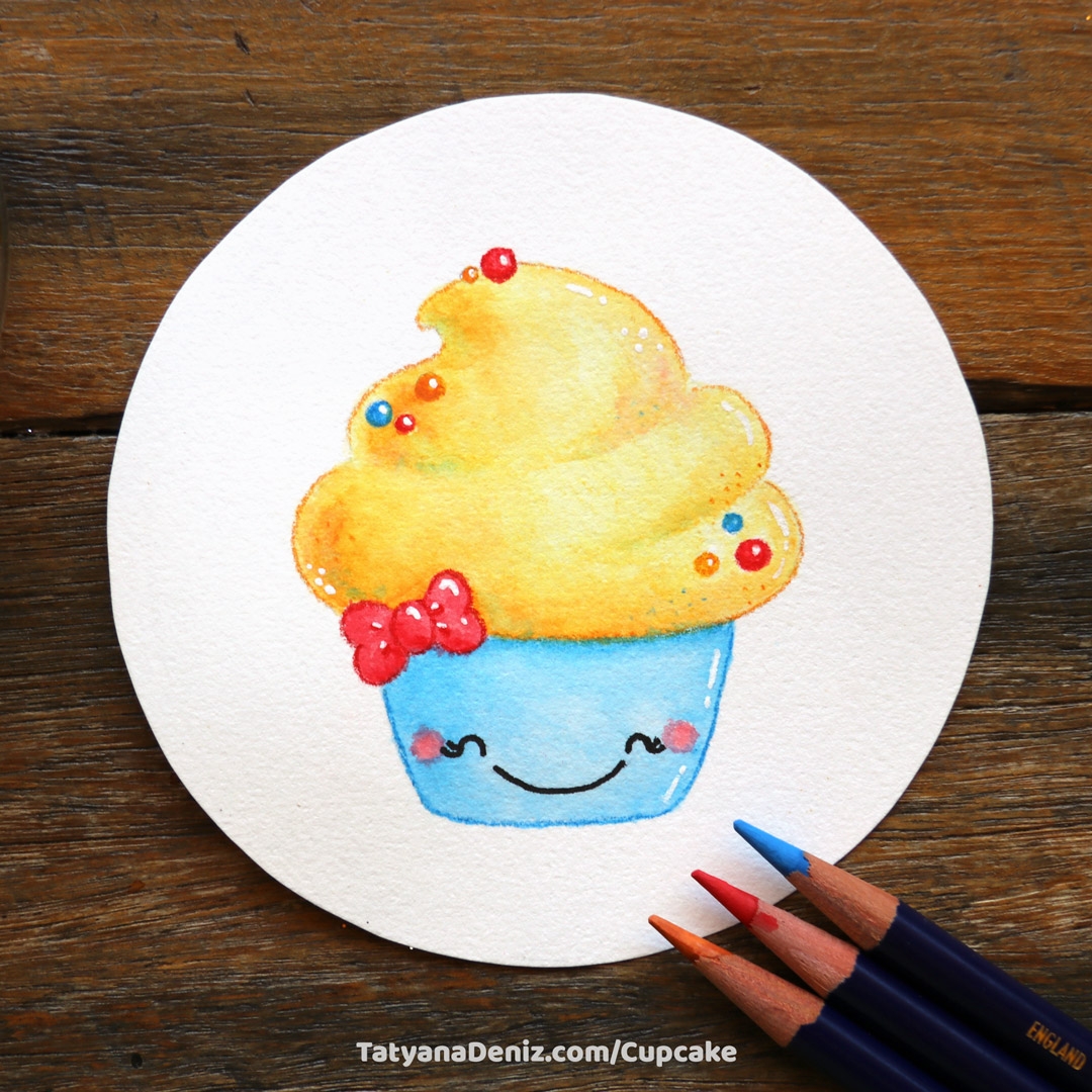 How To Draw A Super Cute Cupcake Step by Step Drawing Tutorial