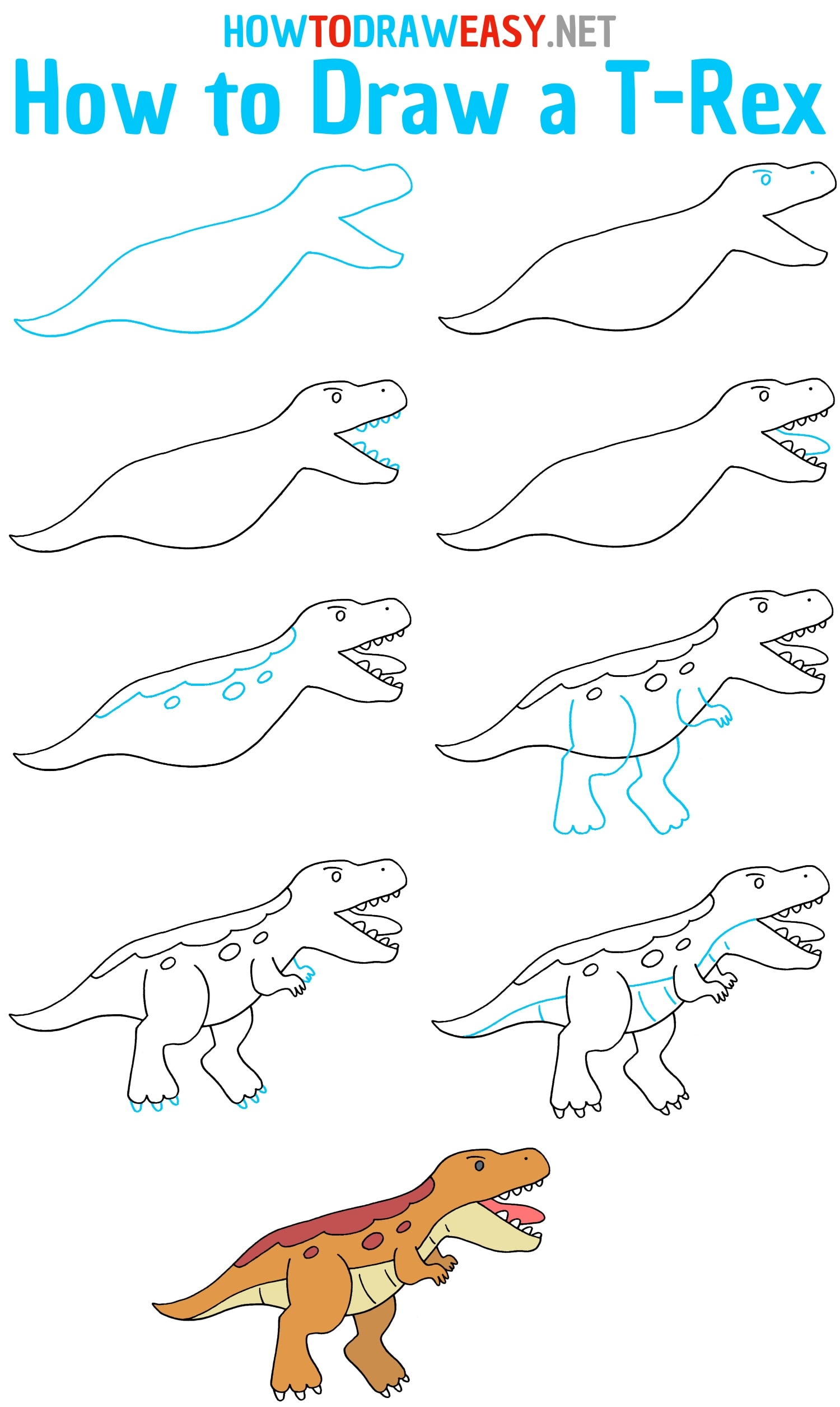 How To Draw A T Rex How To Draw Easy