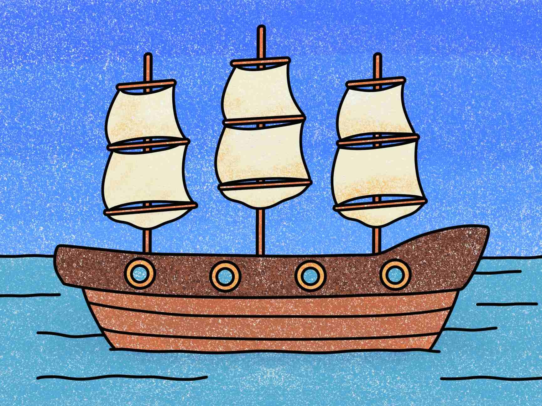 How To Draw A Tall Ship HelloArtsy