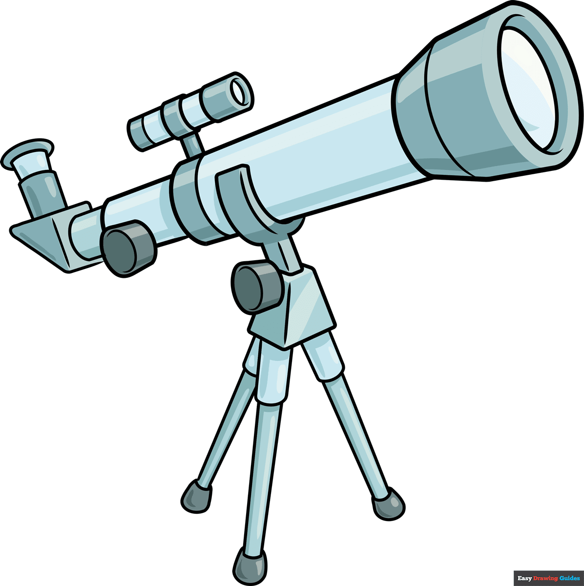 How To Draw A Telescope Really Easy Drawing Tutorial