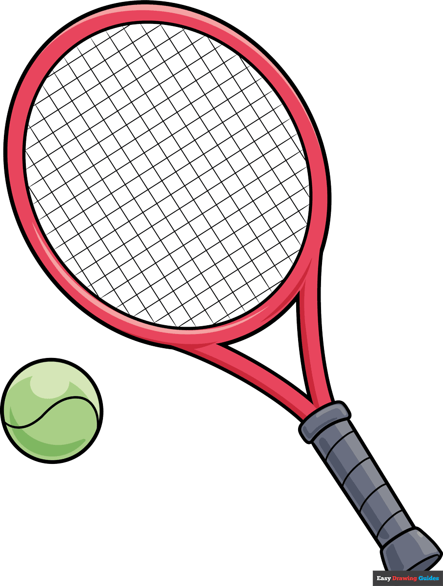 How To Draw A Tennis Racket And Ball Really Easy Drawing Tutorial