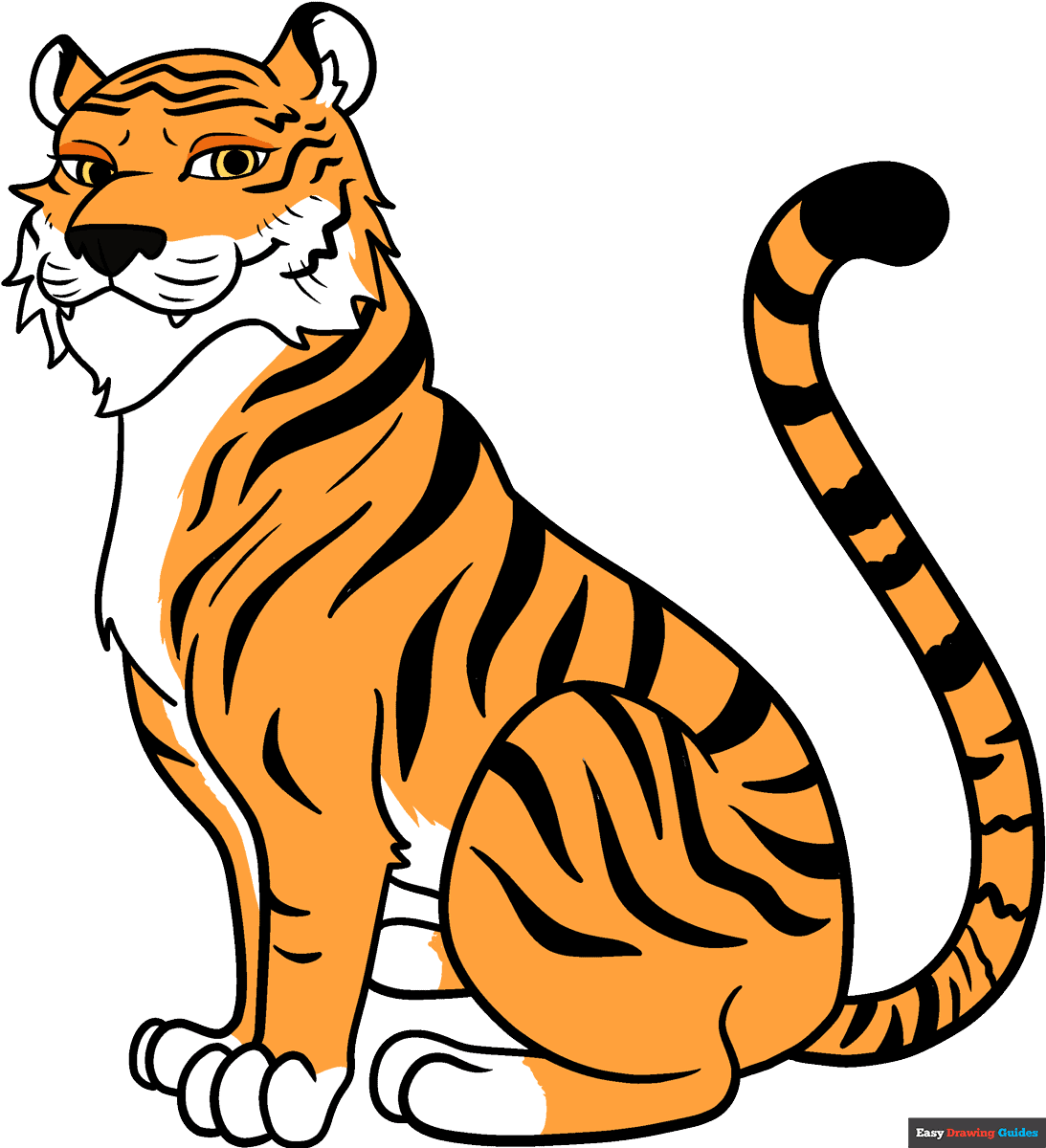 How To Draw A Tiger Really Easy Drawing Tutorial