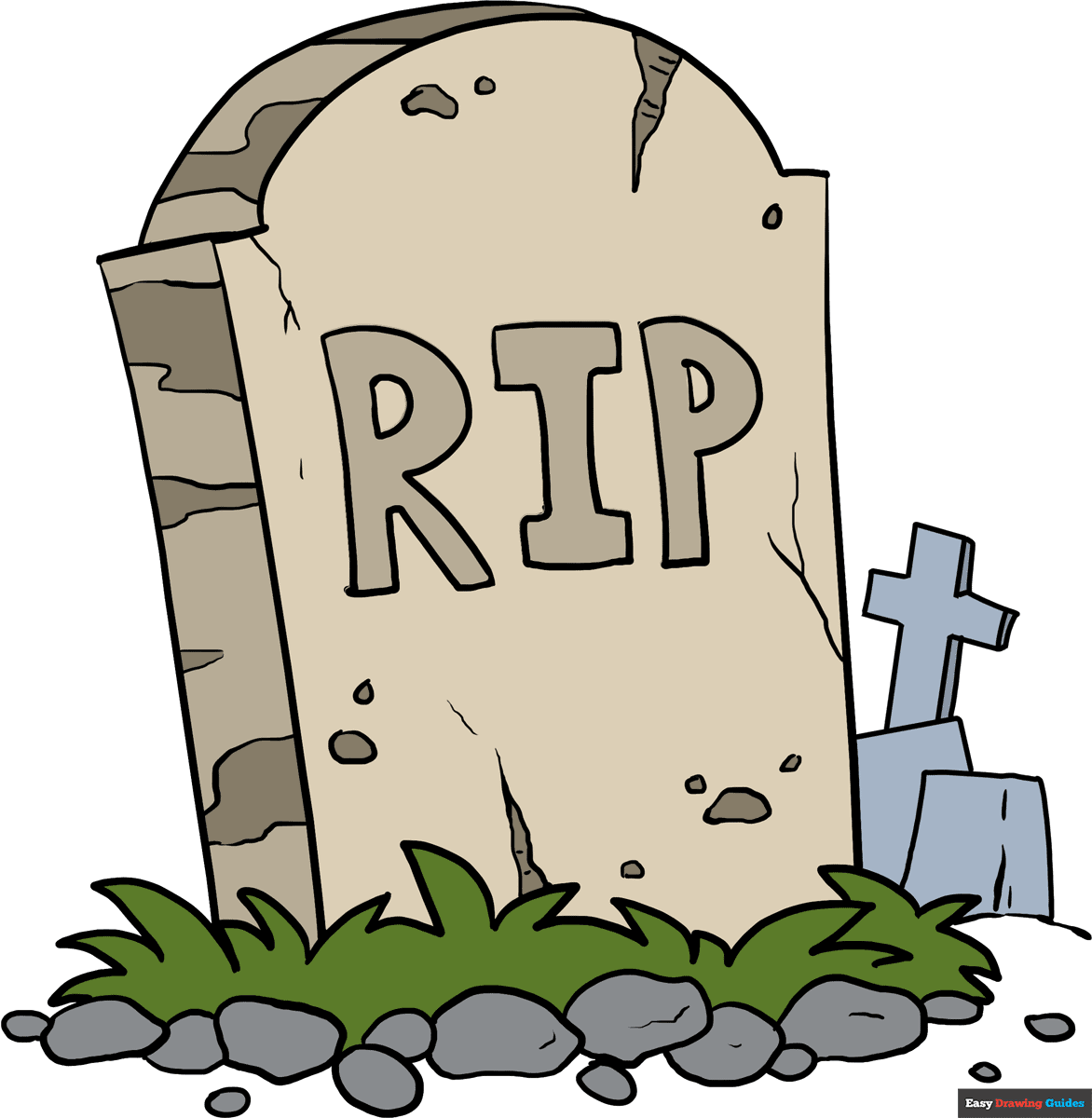 How To Draw A Tombstone Really Easy Drawing Tutorial