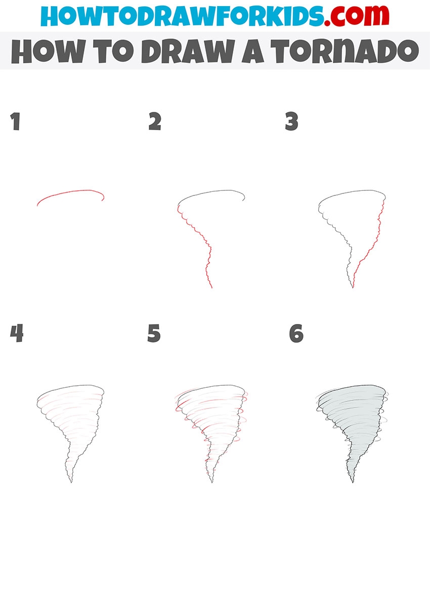 How To Draw A Tornado Easy Drawing Tutorial For Kids
