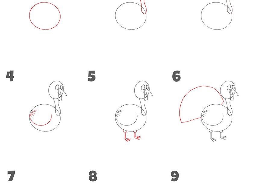 How To Draw A Turkey Easy Drawing Tutorial For Kids