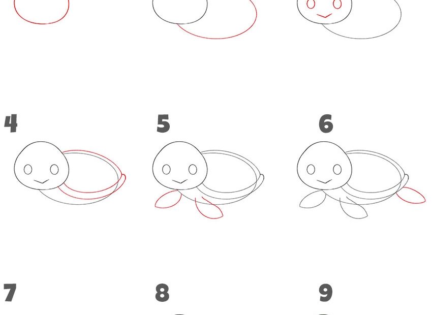 How To Draw A Turtle Easy Drawing Tutorial For Kids