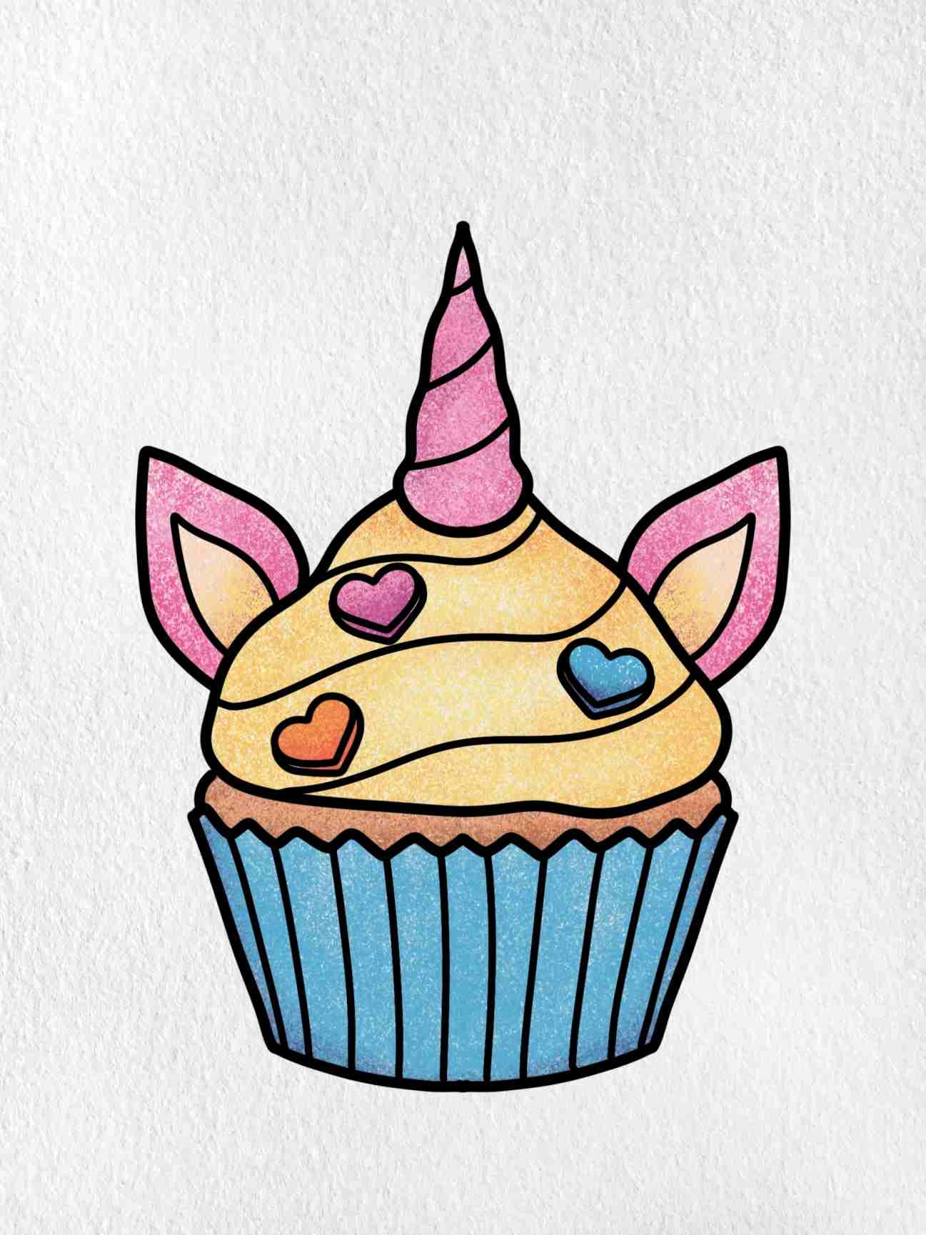 How To Draw A Unicorn Cupcake HelloArtsy