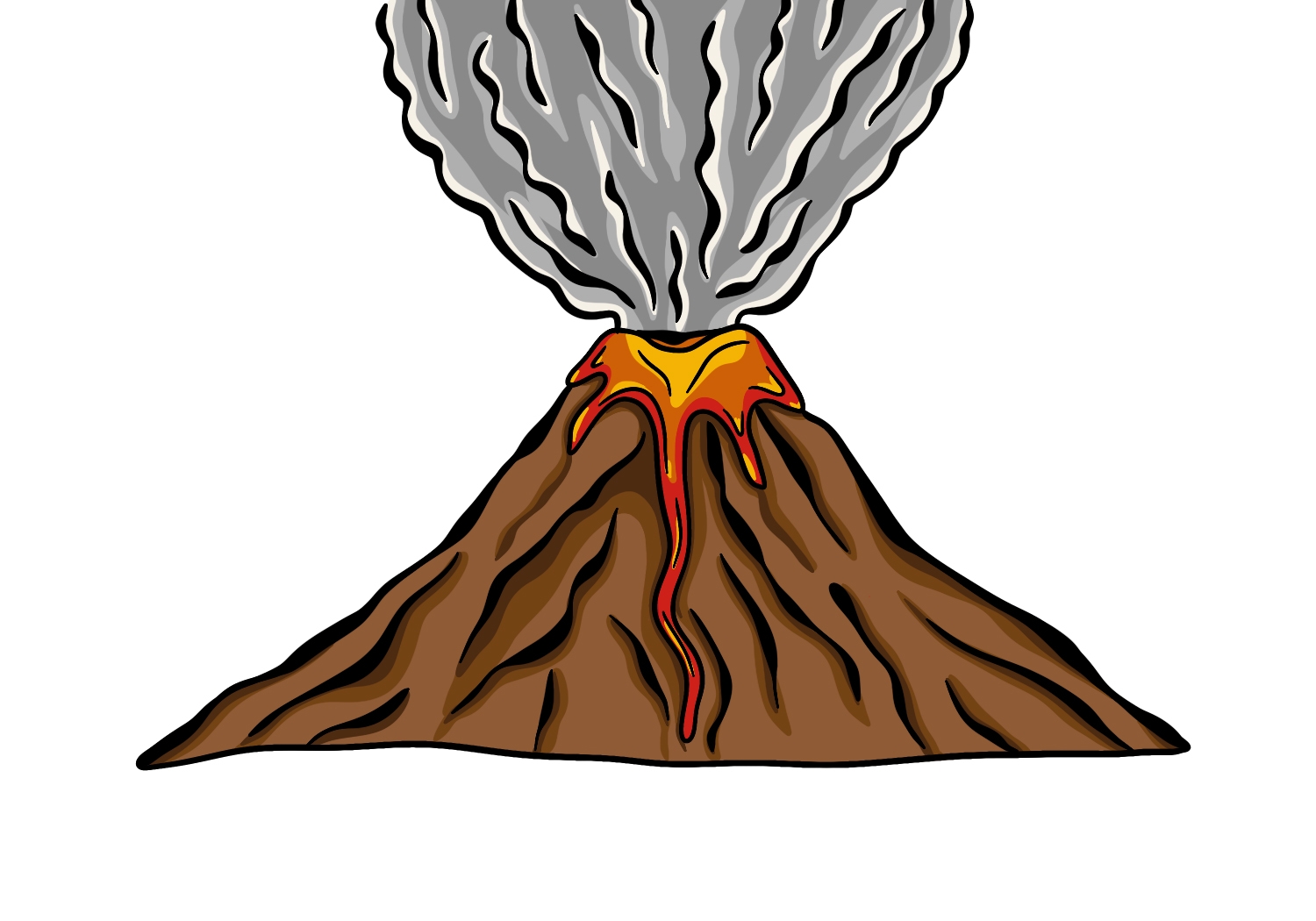 volcano drawing