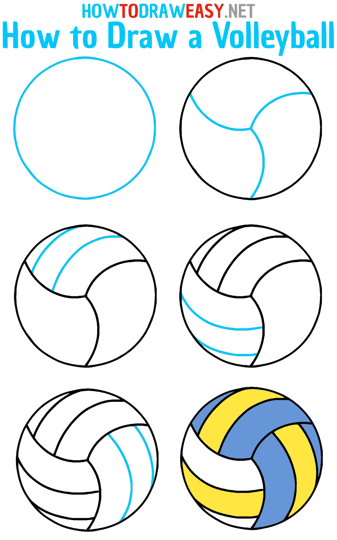 How To Draw A Volleyball How To Draw Easy