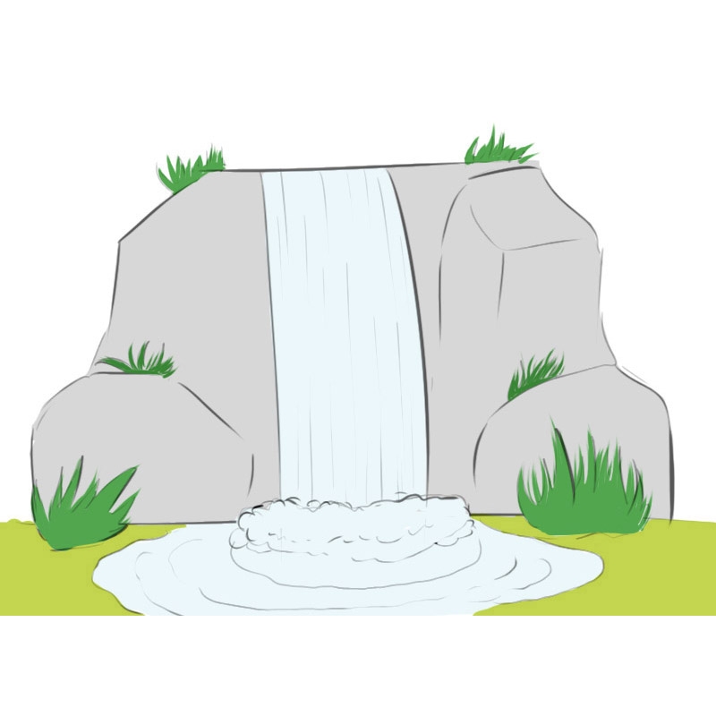 How To Draw A Waterfall Easy Drawing Art