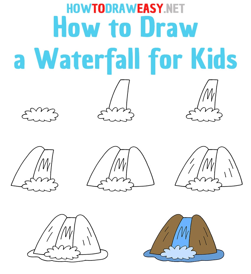 how to draw a waterfall
