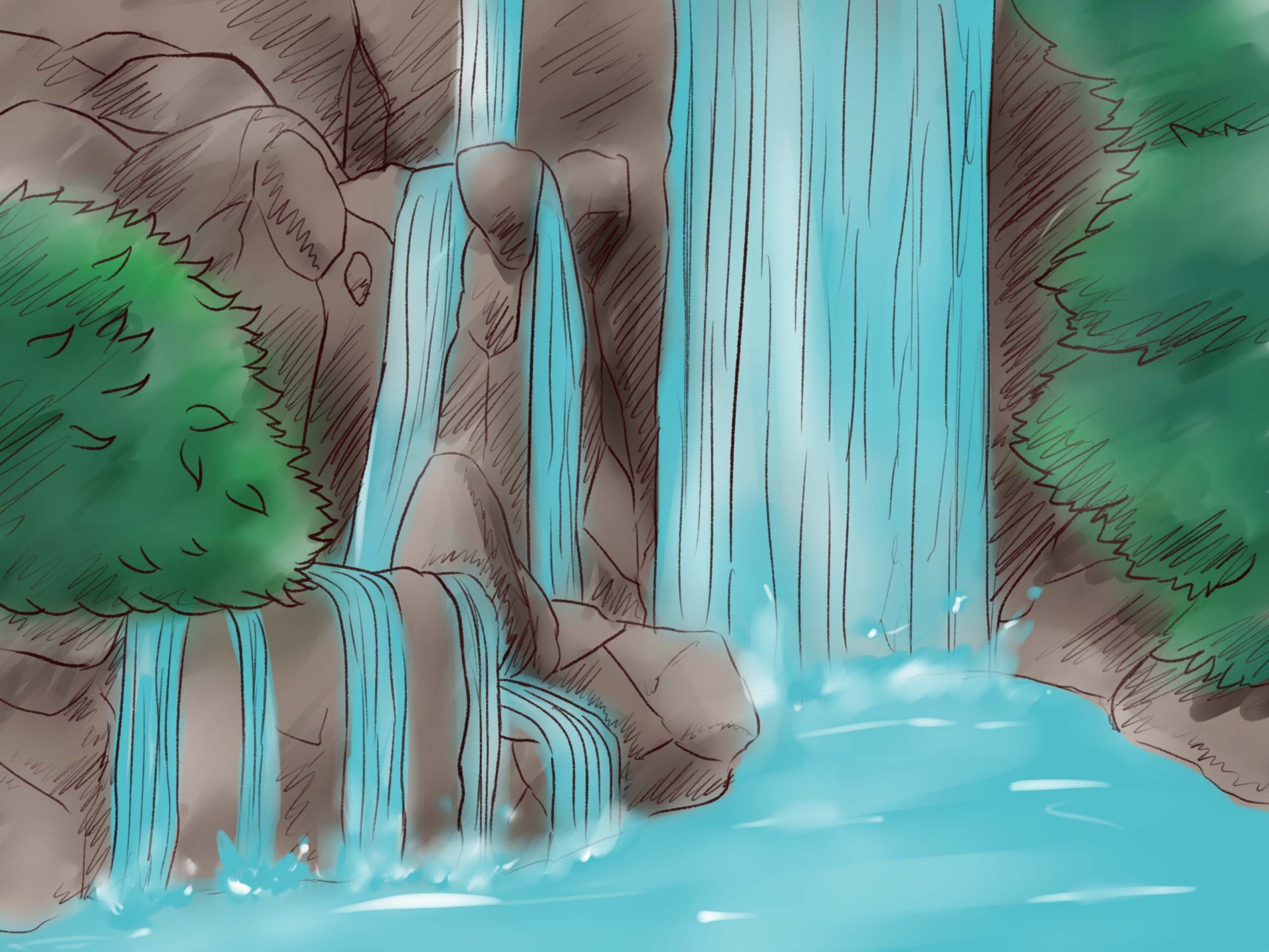 How To Draw A Waterfall with Pictures WikiHow