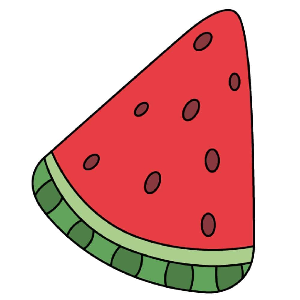 how to draw a watermelon