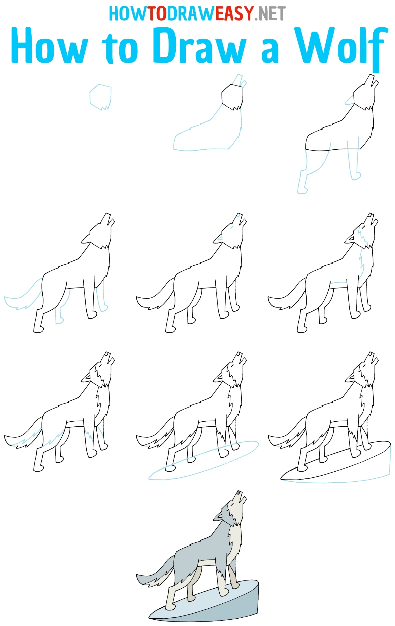 How To Draw A Wolf How To Draw Easy
