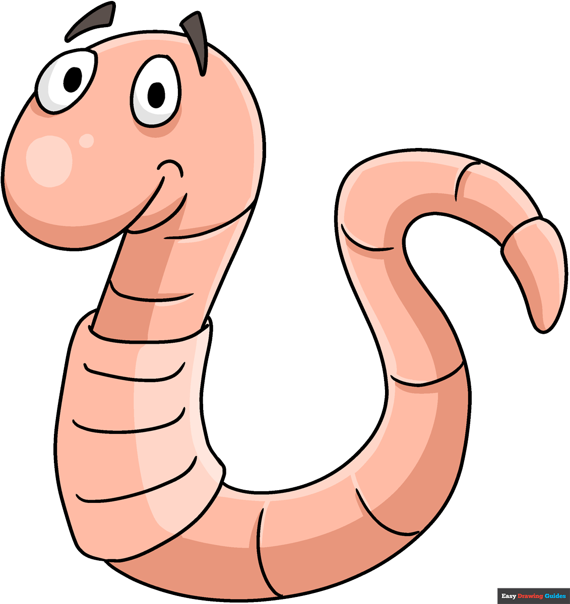 How To Draw A Worm Really Easy Drawing Tutorial