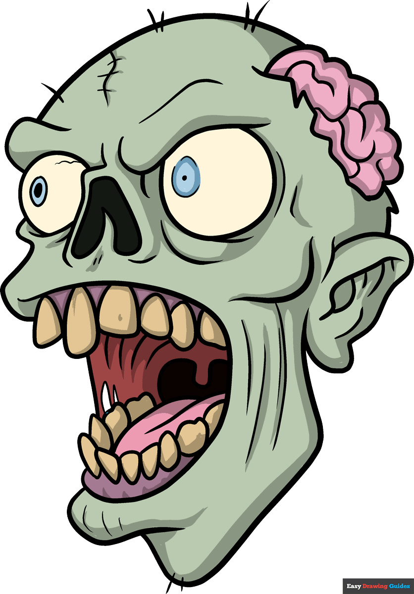 How To Draw A Zombie Face Really Easy Drawing Tutorial