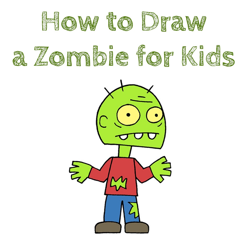 How To Draw A Zombie For Kids How To Draw Easy