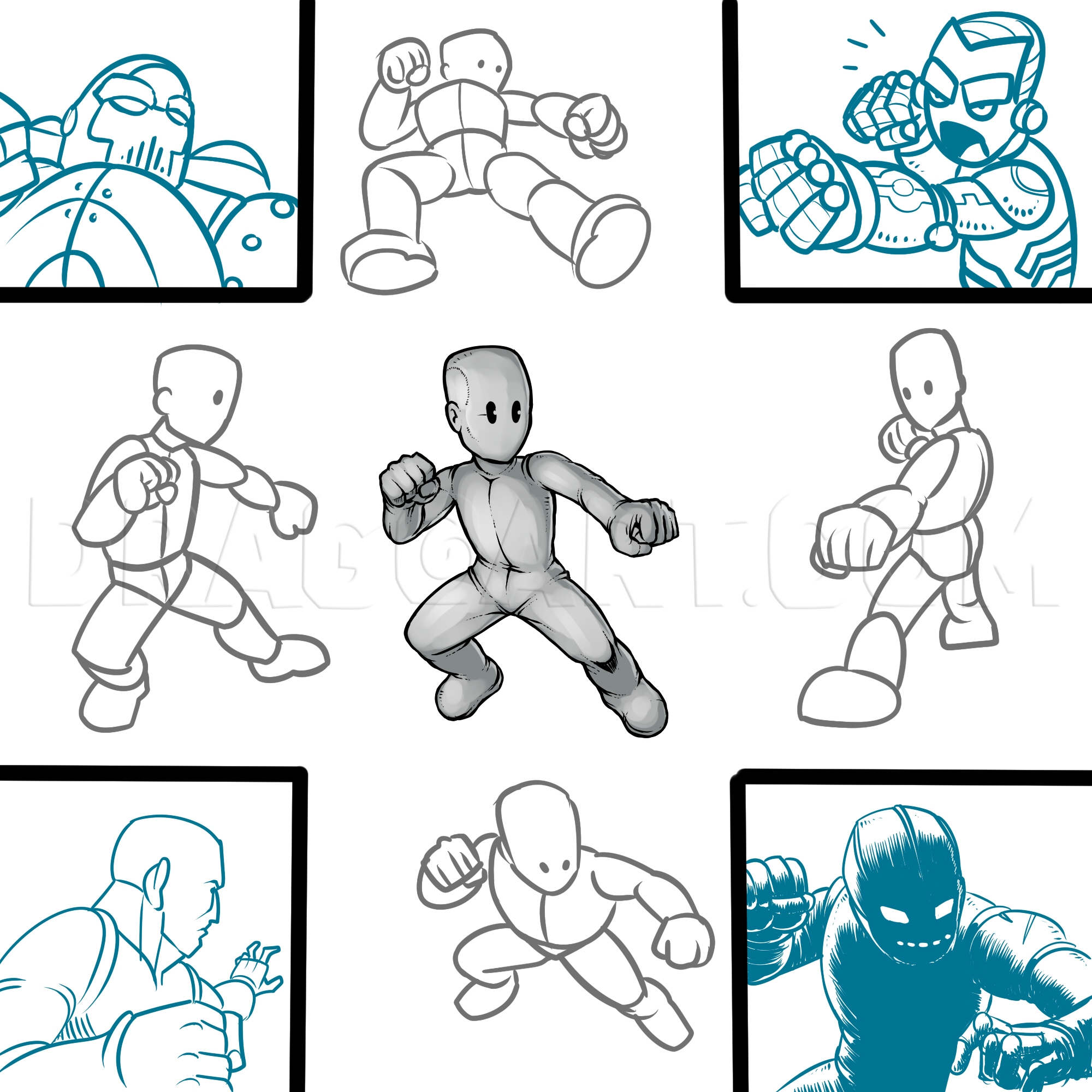 How To Draw Action Poses Drawing Step By Step By KingTutorial 