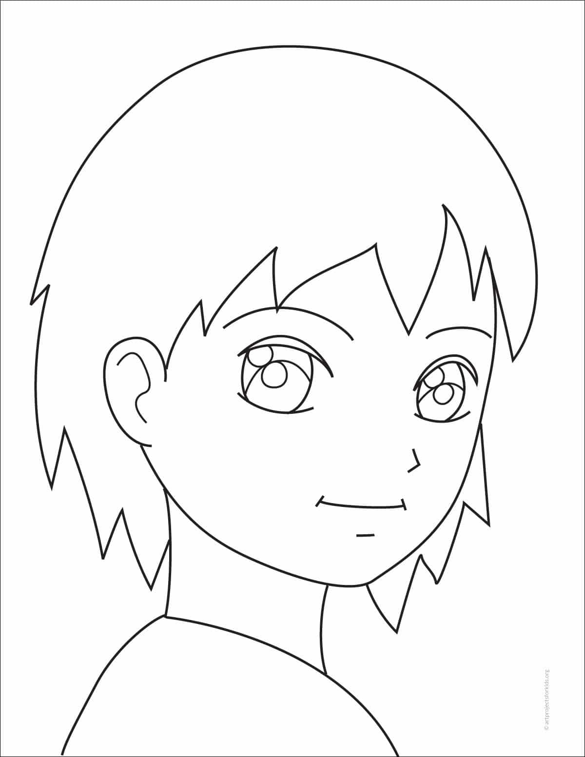 How To Draw An Anime Self Portrait Step by Step Art Lesson For Kids