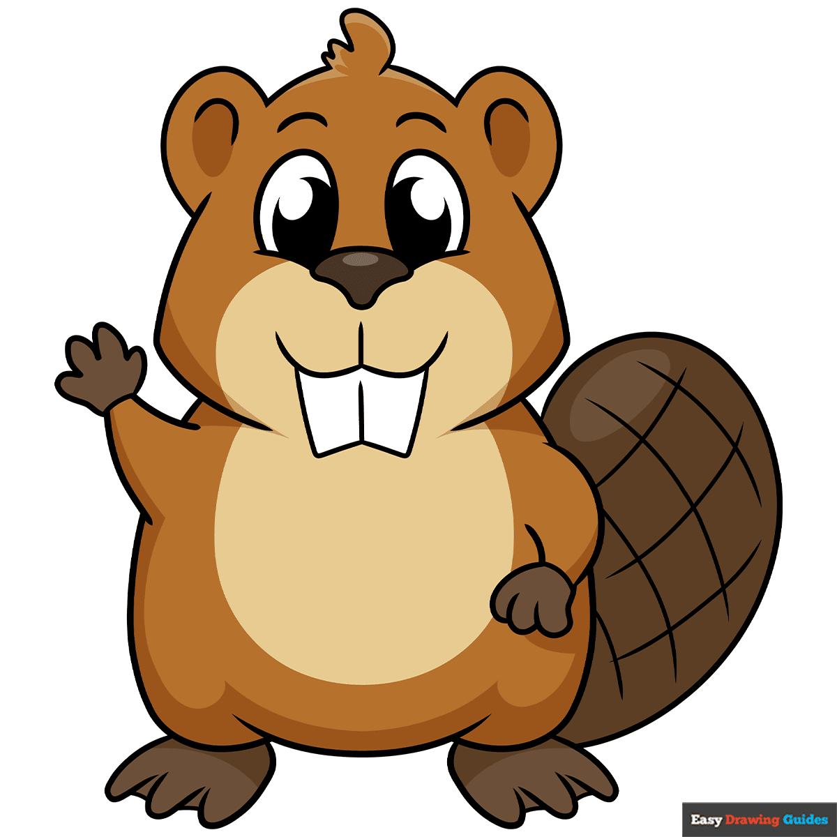 How To Draw An Easy Cartoon Beaver Really Easy Drawing Tutorial